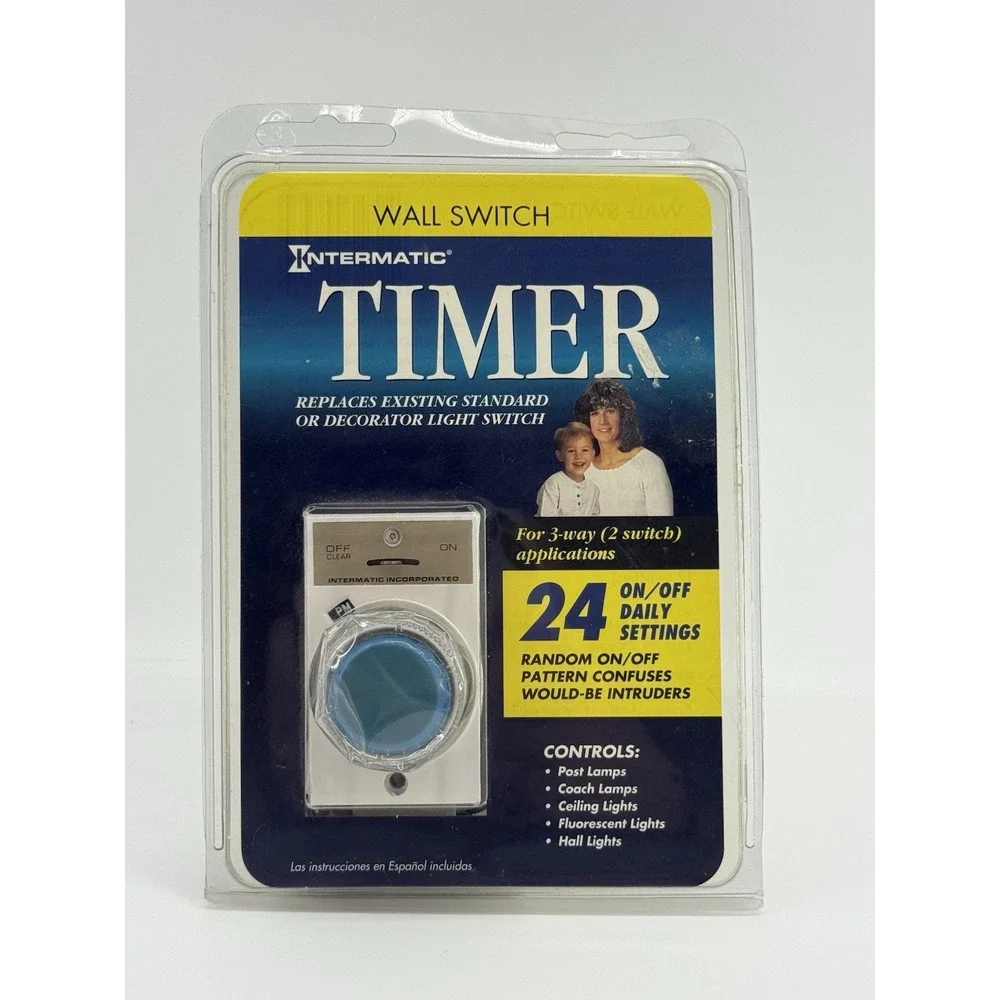 Intermatic Wall Light Switch Security Timer EJ343C 120V 3 Way 24HR PROGRAMMABLE